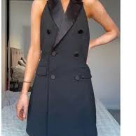 ZARA Black Tuxedo Blazer Dress - Picture 4 of 9